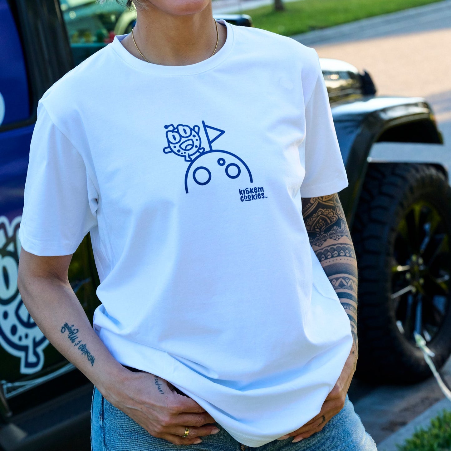 Krokem Cookies WHITE Cosmic Modern T-shirt – PLANET Limited Edition