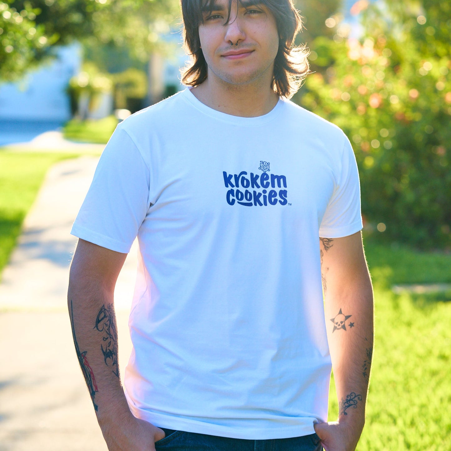 Krokem Cookies WHITE Cosmic Modern T-shirt – LOGOTYPE Limited Edition