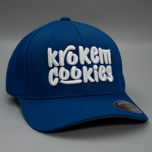Krokem Cookies Cosmic BLUE Flex Cap (Mid Profile) – 3D Embroidery LOGOTYPE